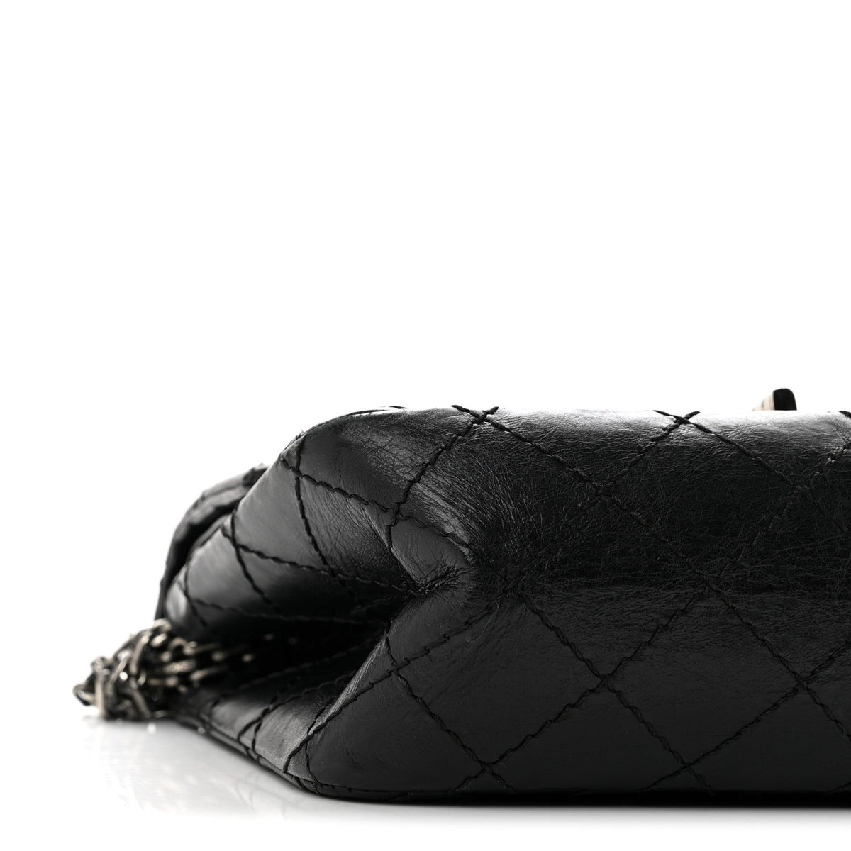 Aged Calfskin Quilted 2.55 Reissue Mini Flap Black