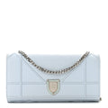 Grained Calfskin Diorama Croisiere Chain Wallet Light Blue