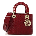 Patent Cannage Small My ABCDior Lady Dior Cherry Red