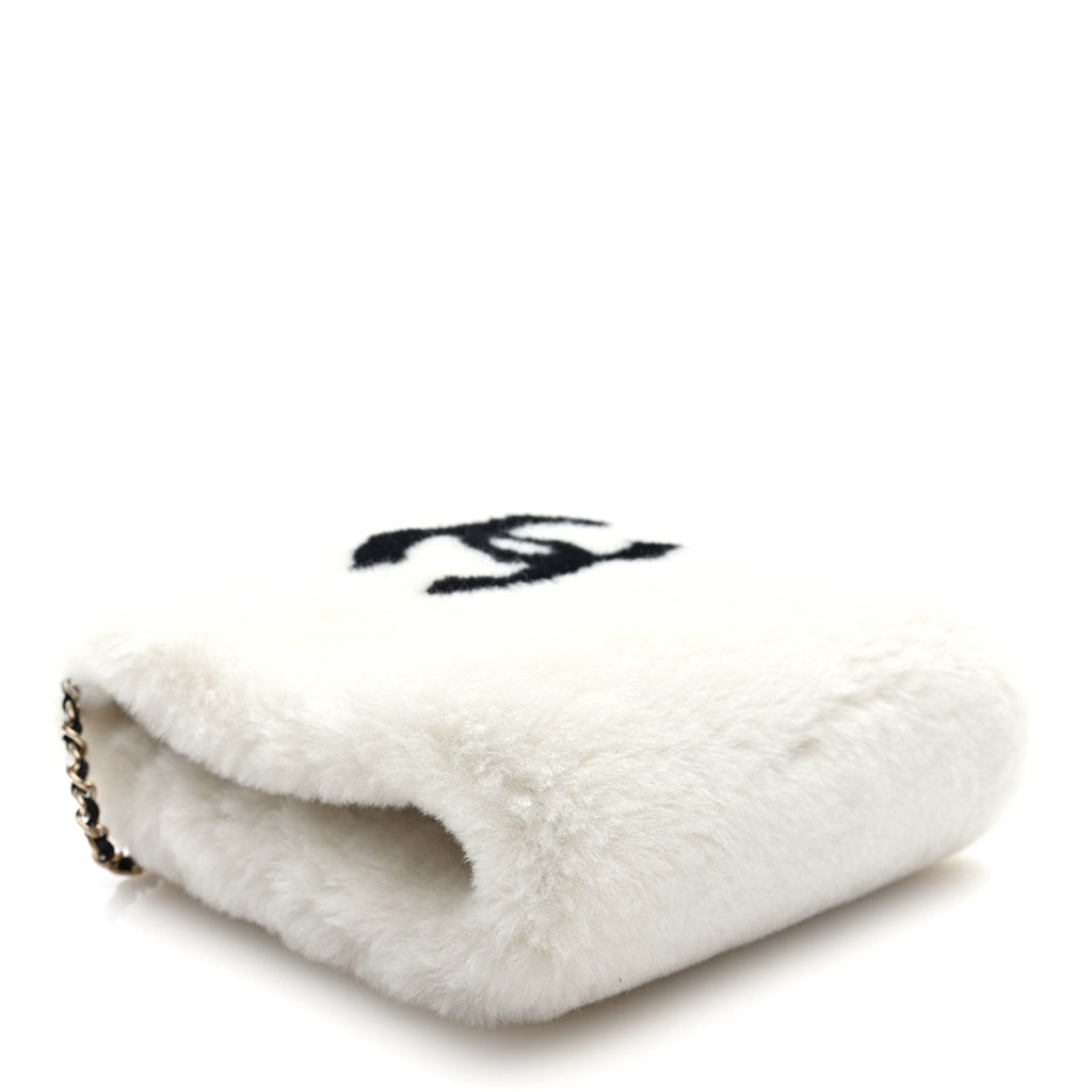 Muff Shearling Lambskin Bag Ecru Black