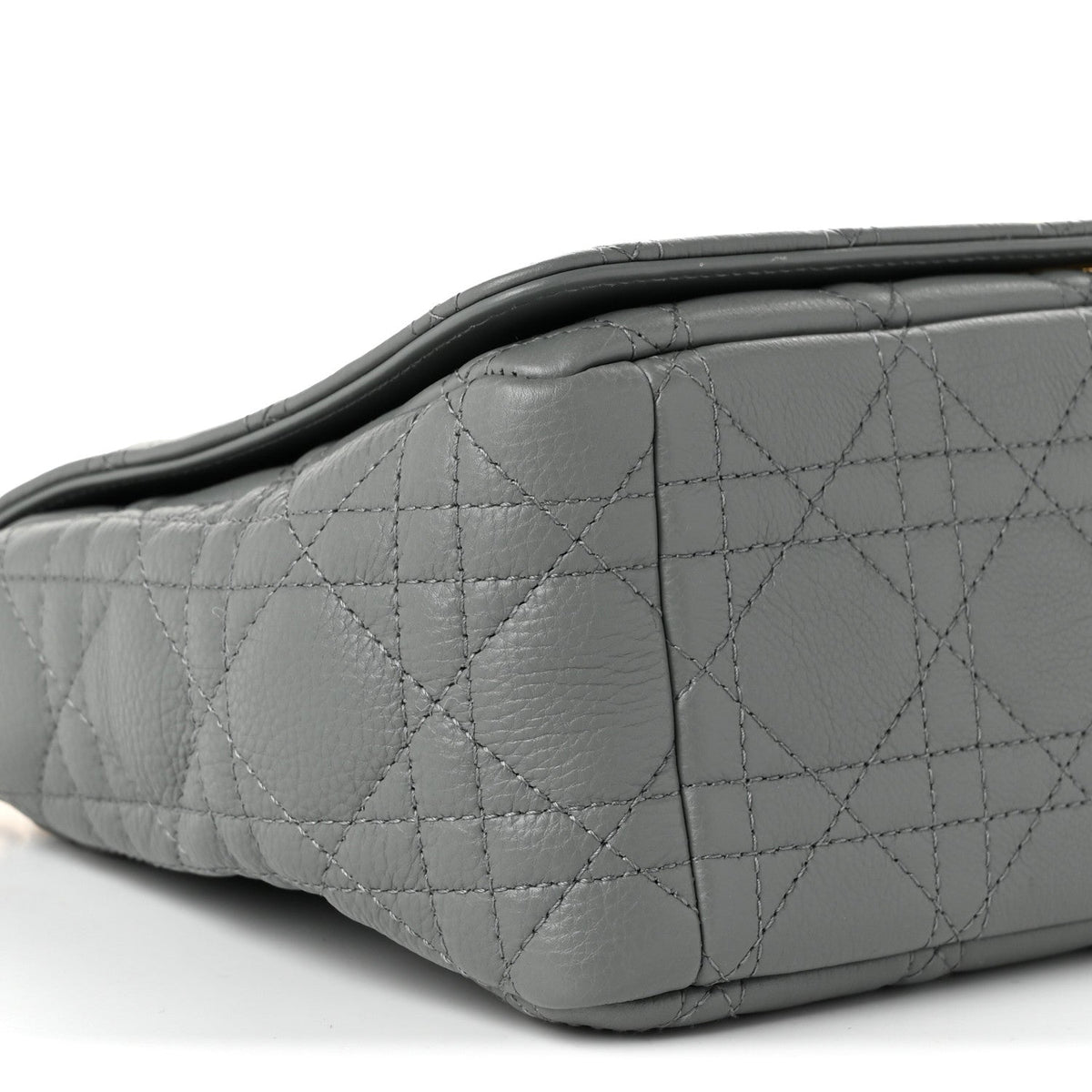 Supple Calfskin Cannage Medium Caro Bag Ethereal Grey