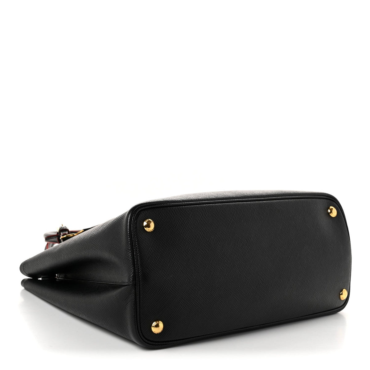 Saffiano Cuir Small Double Bag Black Fuoco