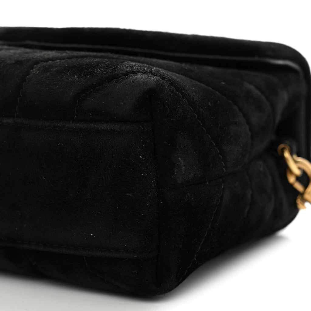 Suede Y Quilted Monogram Toy Loulou Crossbody Bag Black