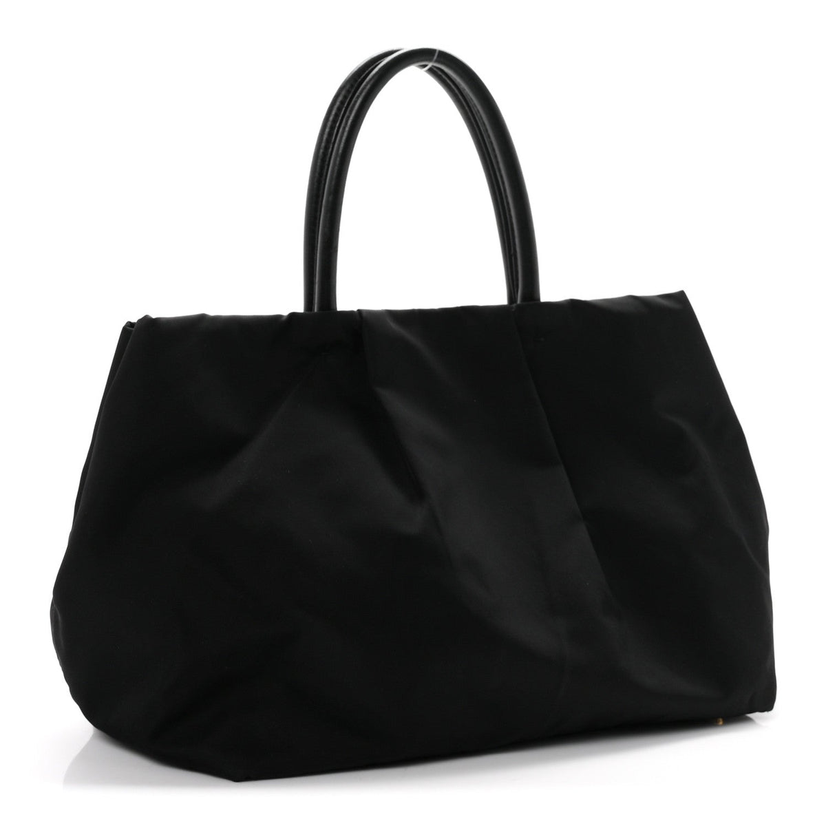 Nylon Tessuto Fiocco Bow Tote Black