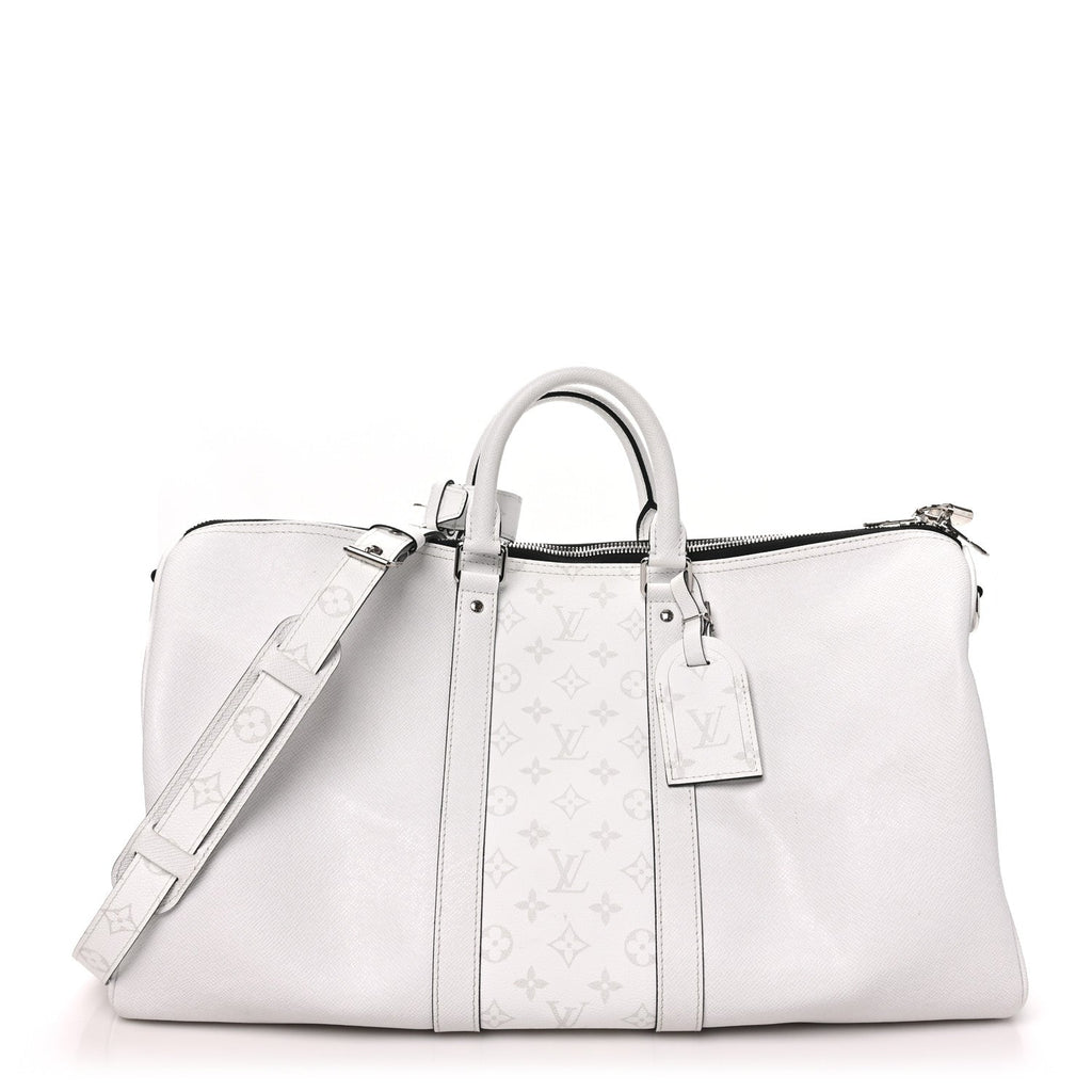 Monogram Taiga Keepall Bandouliere 45 Optic White