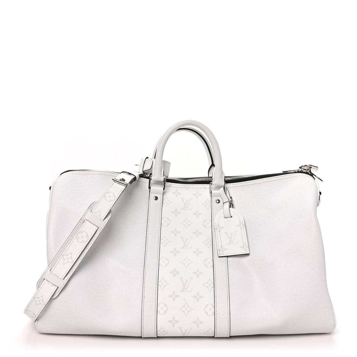 Monogram Taiga Keepall Bandouliere 45 Optic White
