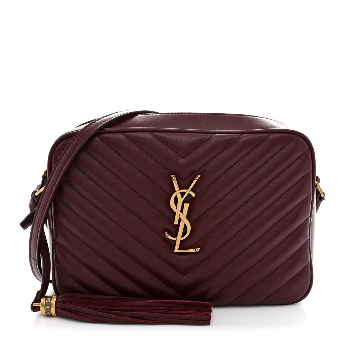 Calfskin Matelasse Monogram Lou Camera Bag Dark Legion Red