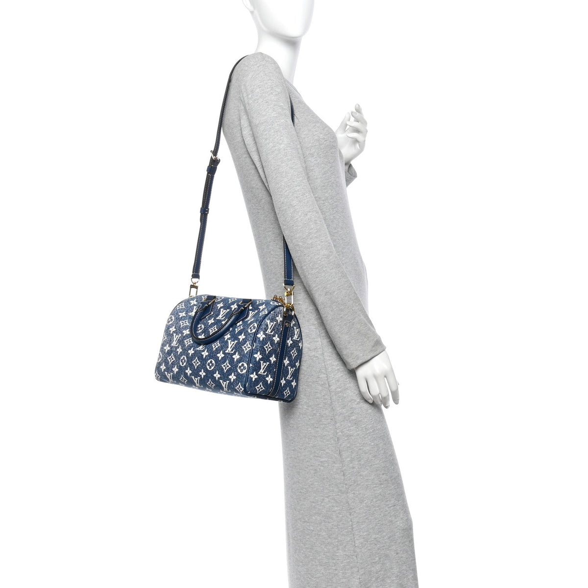 Monogram Jacquard Denim Speedy Bandouliere 25 Bleu
