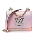 Iridescent Lizard Mini Swarovski Twist Shoulder Bag Pink