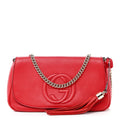 Pebbled Calfskin Medium Soho Flap Crossbody Tabasco Red