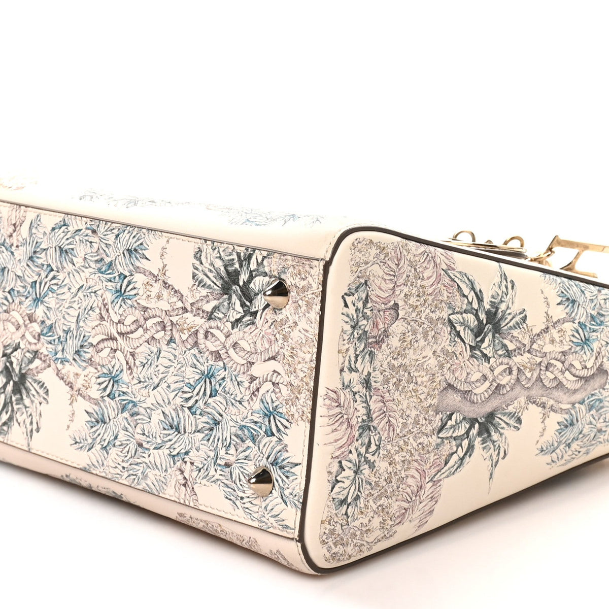Calfskin Reve d'Infini Print Medium Lady Dior White Multicolor