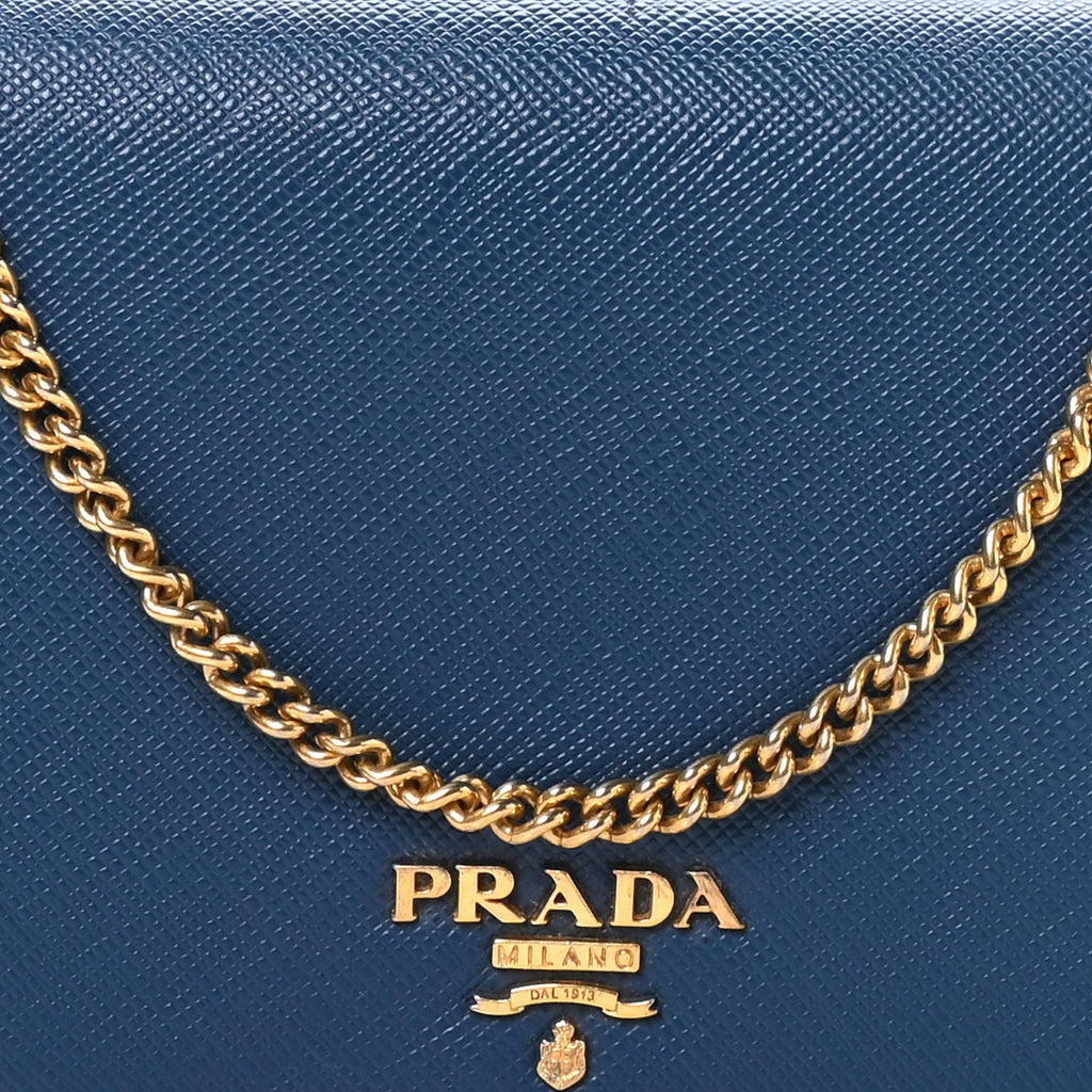 Saffiano Metal Oro Mini Bag Bluette