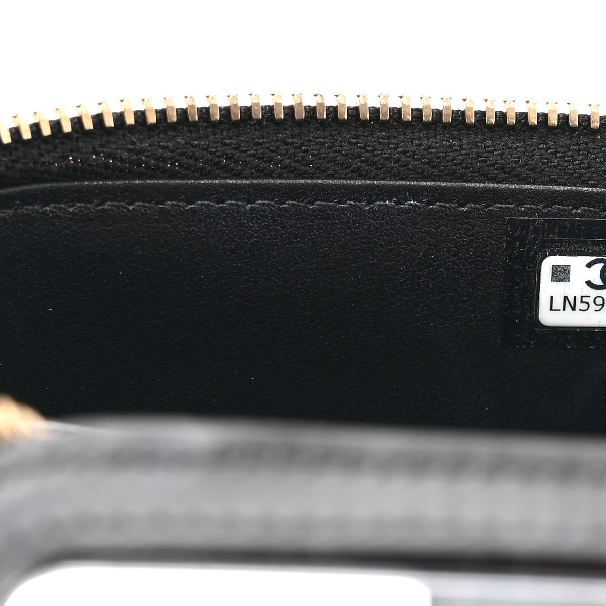Caviar Quilted Top Handle Mini Vanity Case With Chain Black