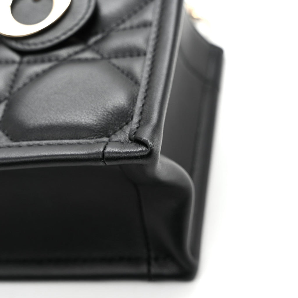 Calfskin Macrocannage Mini Book Tote Black