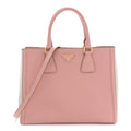 Saffiano Lux Medium Bi-Color Tote Orchidea Talco