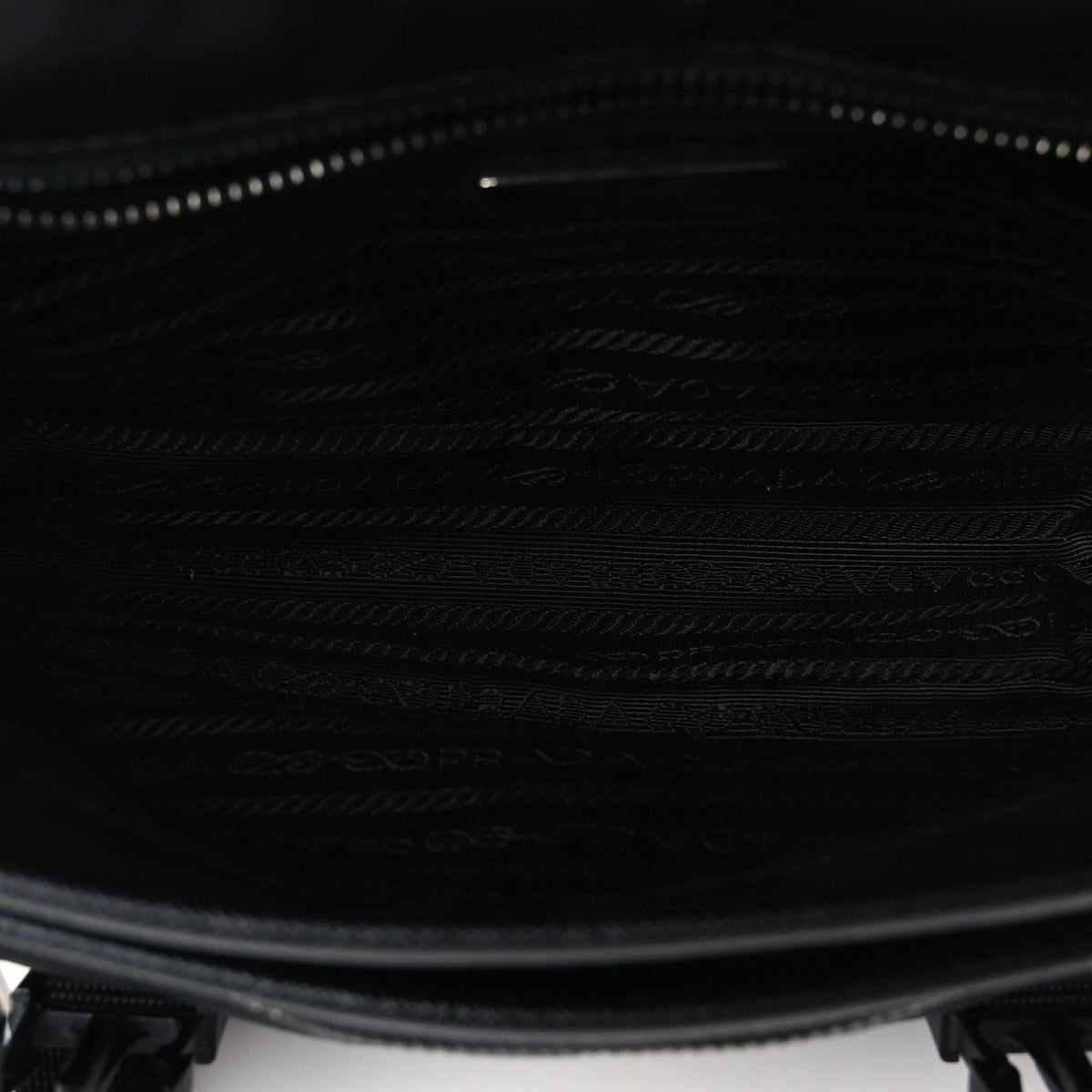 Re-Nylon Saffiano Pocket Double Snap Buckle Shoulder Bag Black