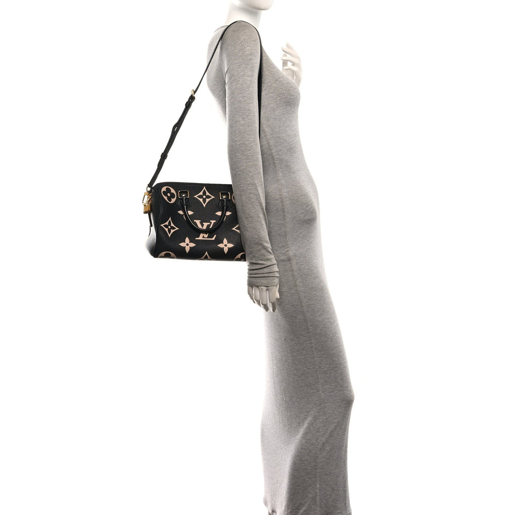 Empreinte Monogram Giant Speedy Bandouliere 25 Black Beige