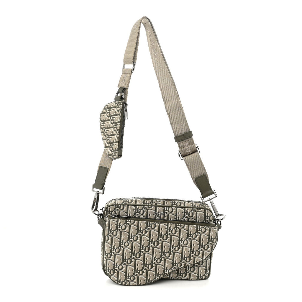 Oblique Saddle Triple Pouch Green