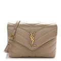 Calfskin Y Quilted Monogram Toy Loulou Crossbody Bag Dark Beige