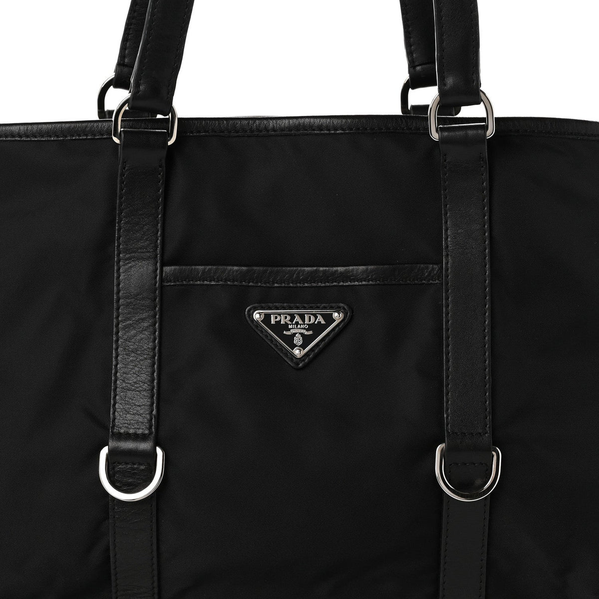 Tessuto Nylon Vitello Tote Black