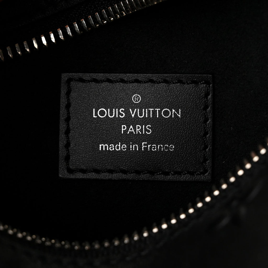 Calfskin Debossed Monogram Side Trunk Black