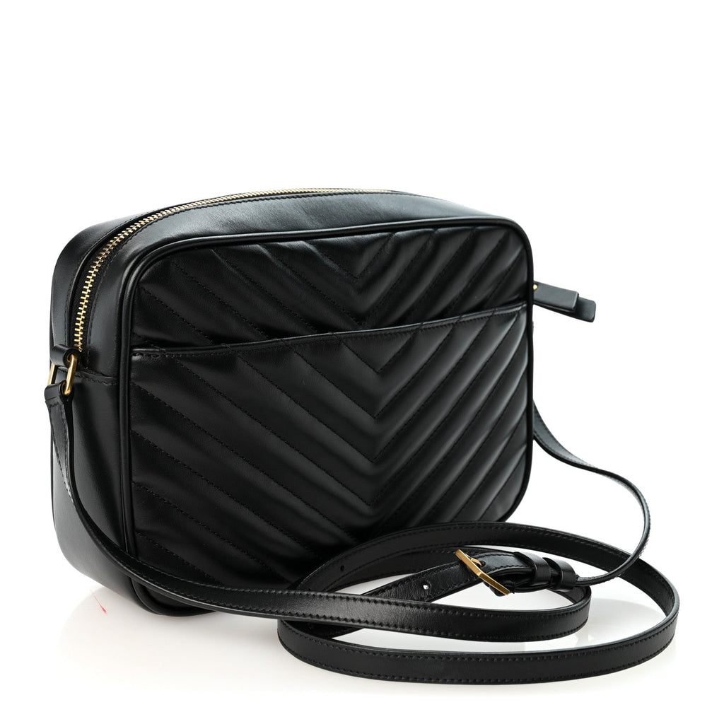 Calfskin Matelasse Monogram Lou Camera Bag Black