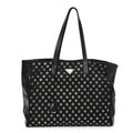 Tessuto Nylon Calfskin Grommet Tote Black