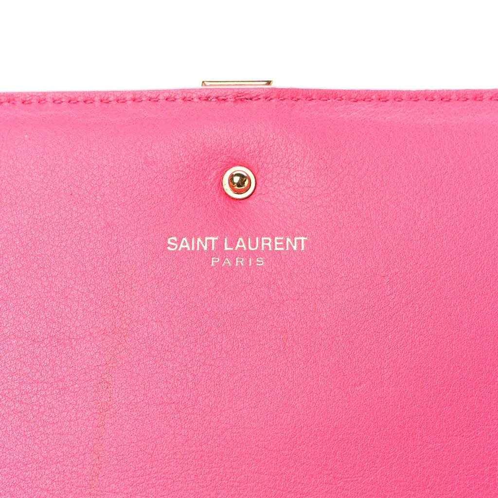 Calfskin Classic Y Ligne Chain Wallet Bubblegum
