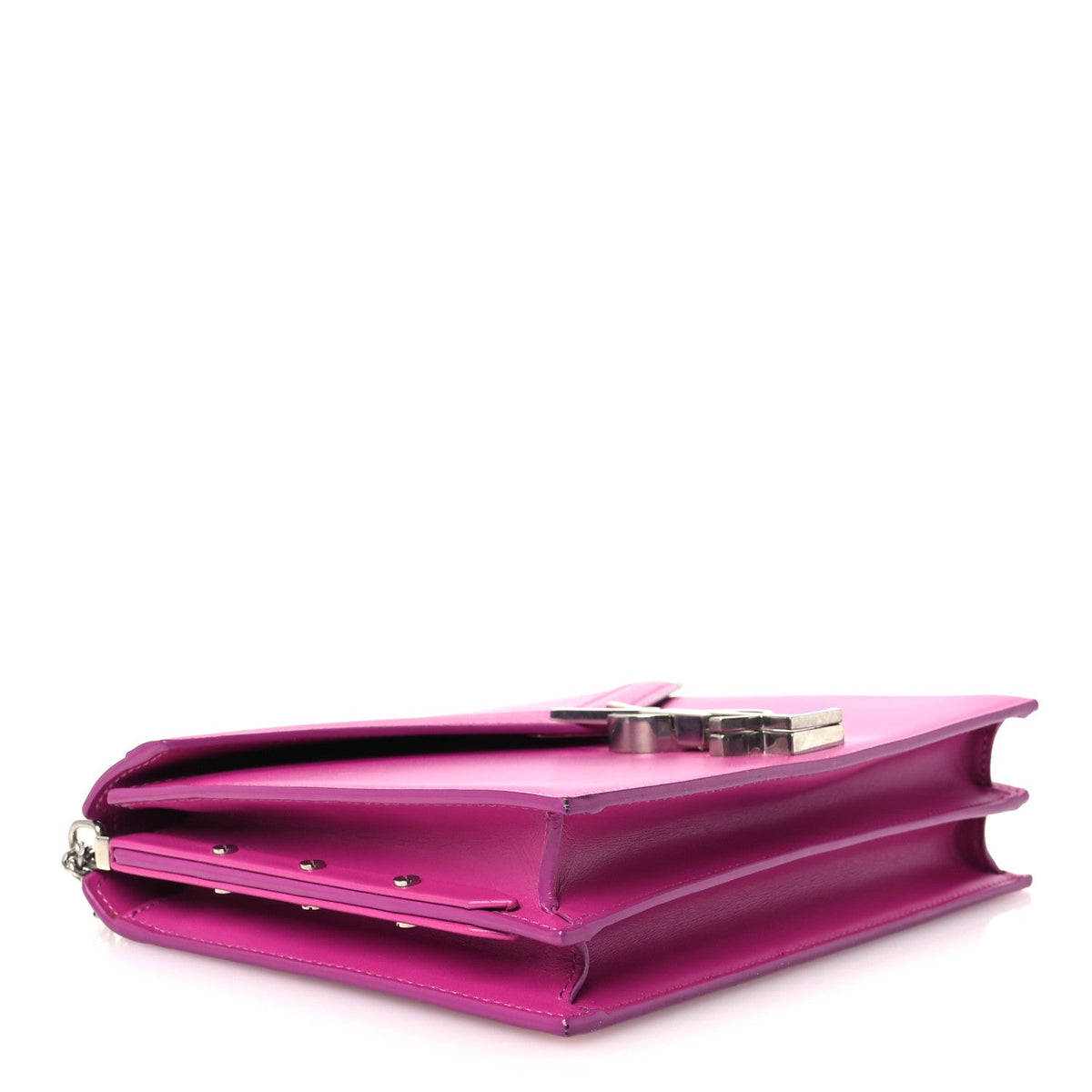 Smooth Calfskin Monogram Cassandra Clasp Bag Electric Fuchsia