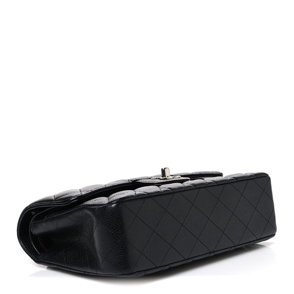 Caviar Quilted Small Double Flap Black