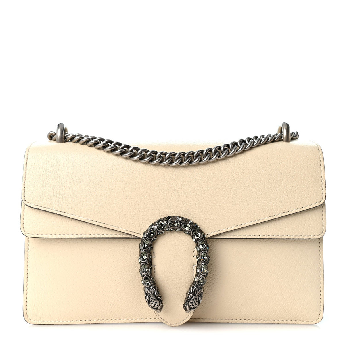 Dollar Calfskin Crystal Small Dionysus Shoulder Bag Mystic White
