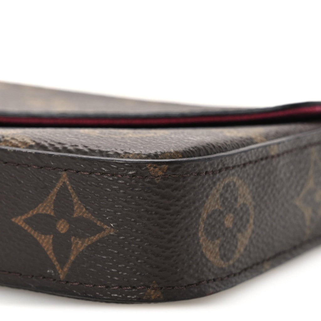 Monogram Pochette Felicie Chain Wallet Fuchsia
