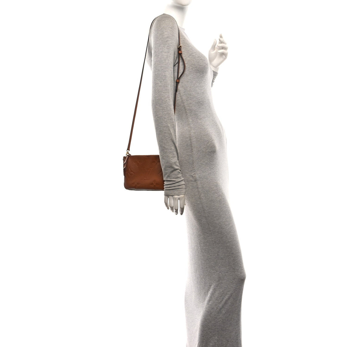 Empreinte Monogram Giant Double Zip Pochette Caramel