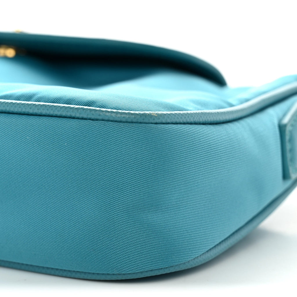 Tessuto Nylon Saffiano Crossbody Bag Turchese