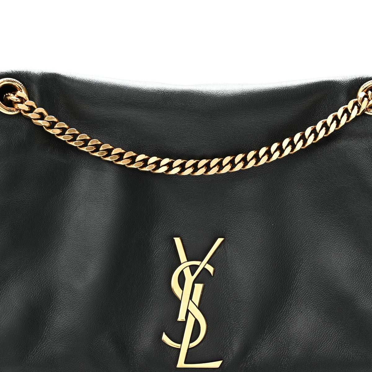 Smooth Calfskin Suede Medium Reversible Monogram Kate Satchel Black