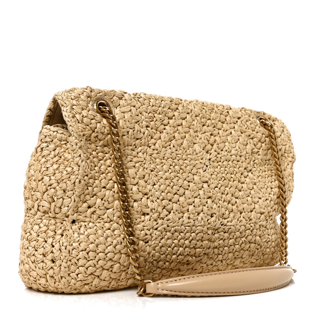 Raffia Monogram Medium Jamie Natural Avorio