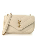 Lambskin Chevron Quilted Mini LouLou  Crema Soft