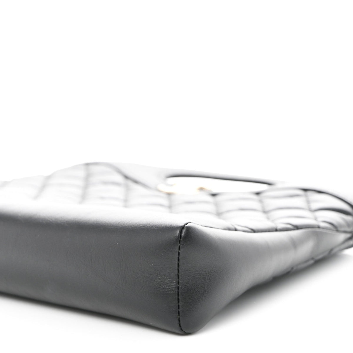 Aged Calfskin Quilted Mini 31 Shopping Bag Black