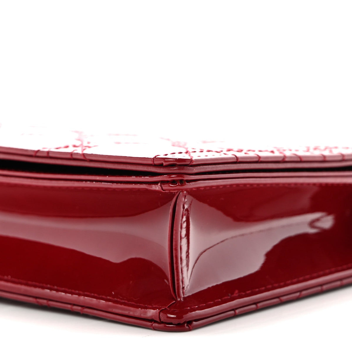Patent Cannage Lady Dior Clutch Red