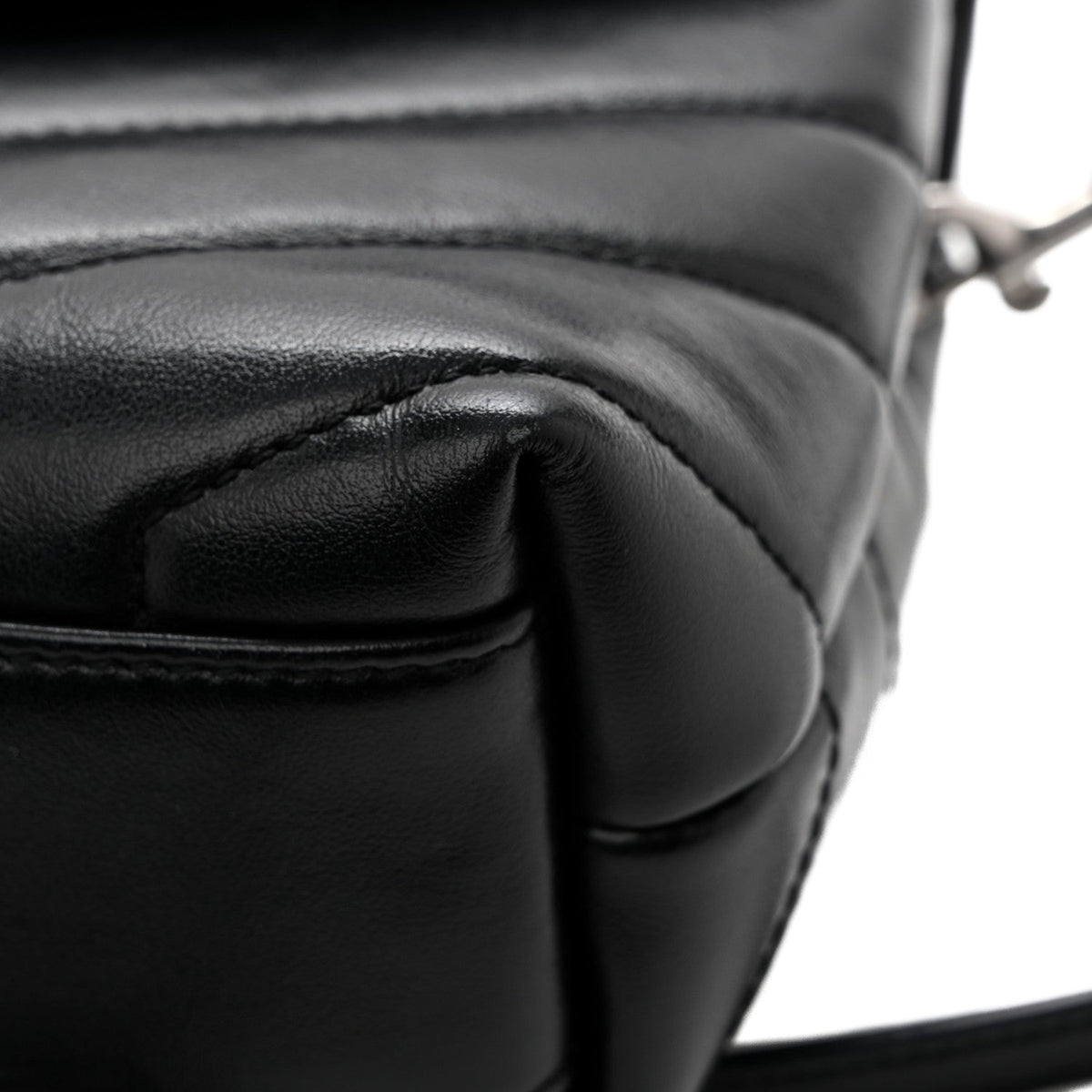 Calfskin Y Quilted Monogram Toy Loulou Crossbody Bag Black