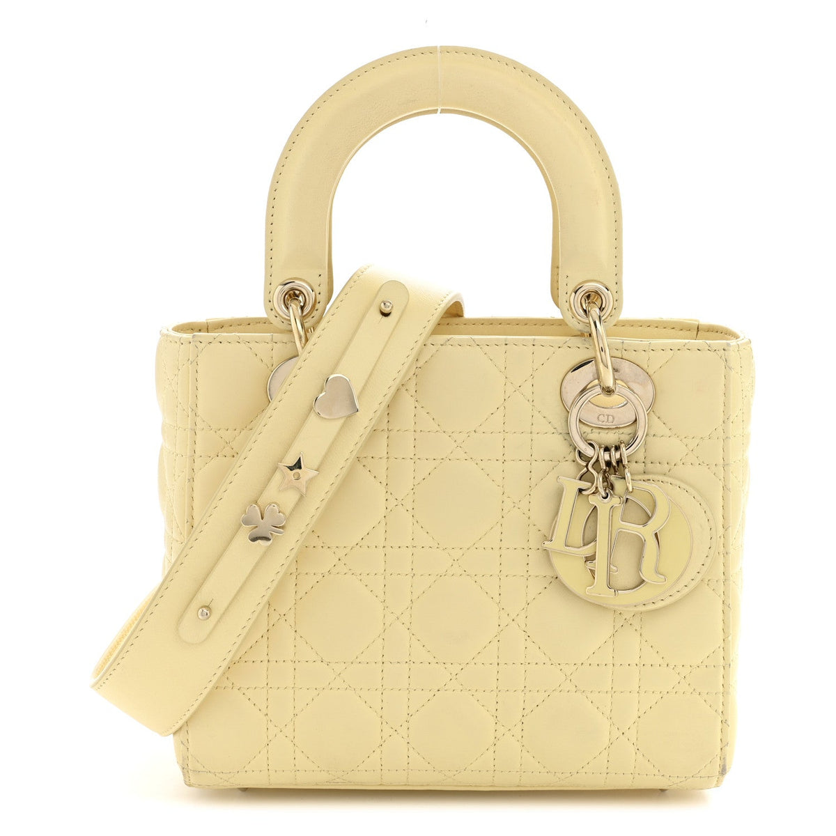 Lambskin Cannage Small My ABCDior Lady Dior Soft Yellow