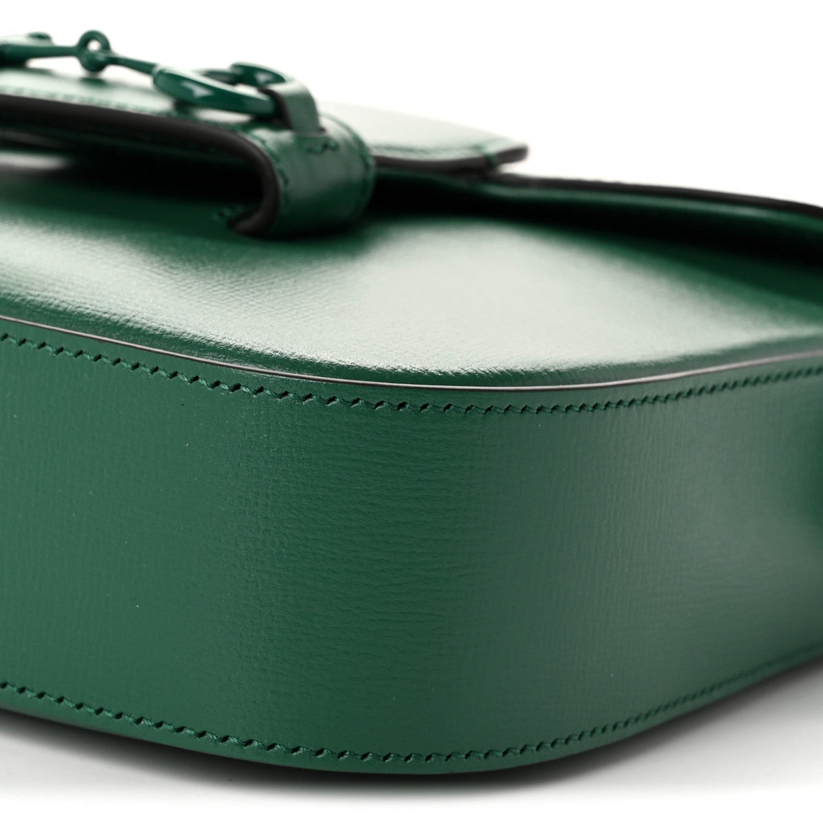 Azalea Calfskin Web Monochrome Horsebit 1955 Shoulder Bag Emerald
