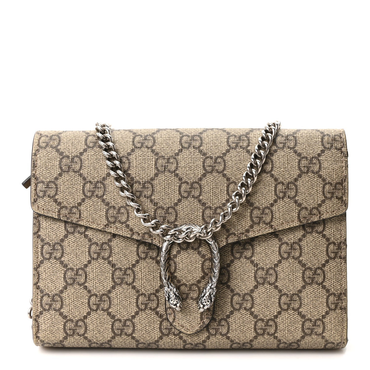GG Supreme Monogram Mini Dionysus Chain Wallet Beige Taupe