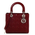 Patent Cannage Medium Lady Dior Red
