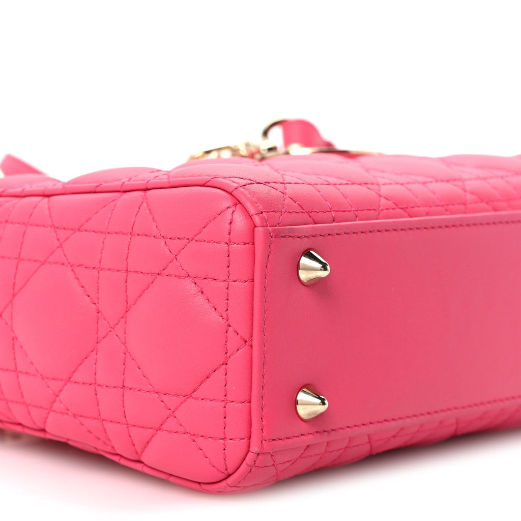 Lambskin Cannage Small My ABCDior Lady Dior Fuchsia