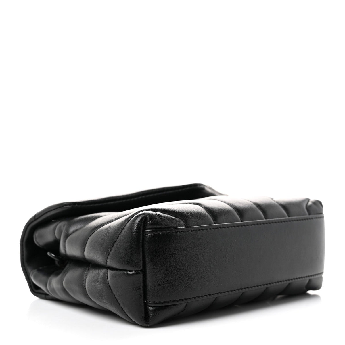 Calfskin Y Quilted Monogram Monochrome Toy Loulou Crossbody Bag Black