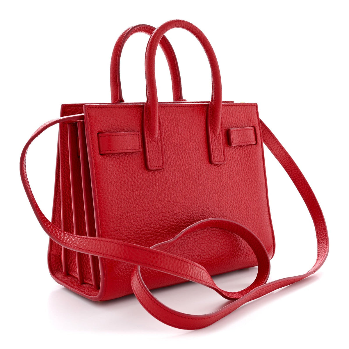 Grained Calfskin Nano Sac De Jour Lipstick Red