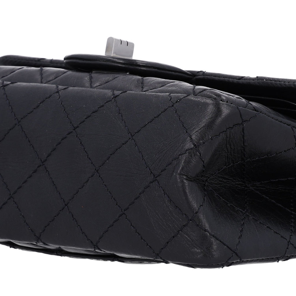 Aged Calfskin Quilted 2.55 Reissue Mini Flap Black