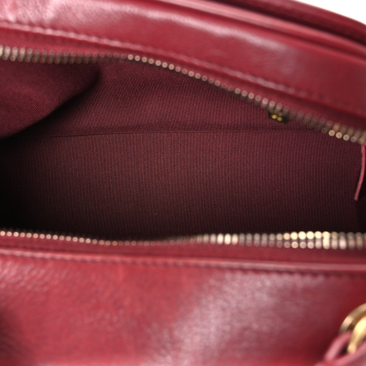 Calfskin Quilted CC Small Vanity Case Dark Red