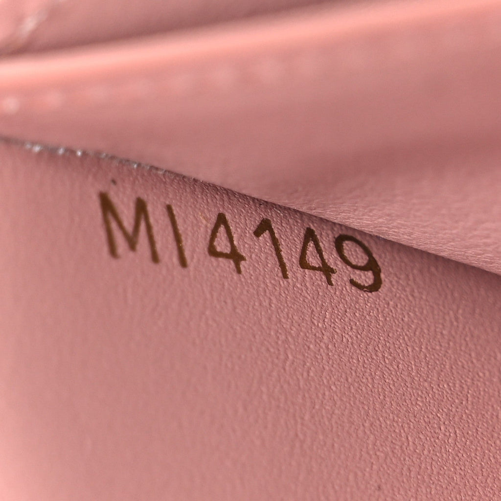 Damier Ebene Croisette Chain Wallet Rose Ballerine